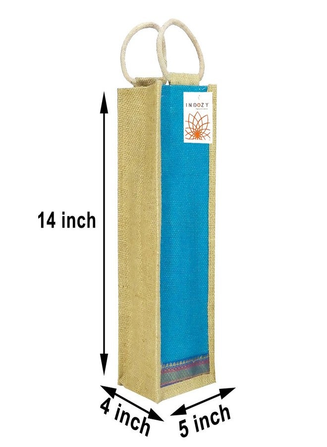 INDOZY Men's and Women's Jute Bag for Lunch Tiffin with Zip Plain Tote Combo (Multicolor) - Image 5